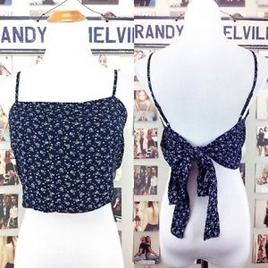 Brandy Melville tie back floral tank top